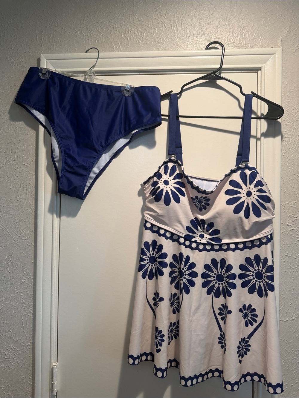 SHEIN Navy Floral Tankini Swim Set for Plus Size - 3X
